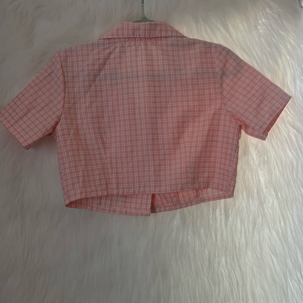 Romwe Plaid crop top pink S - Picture 7 of 11